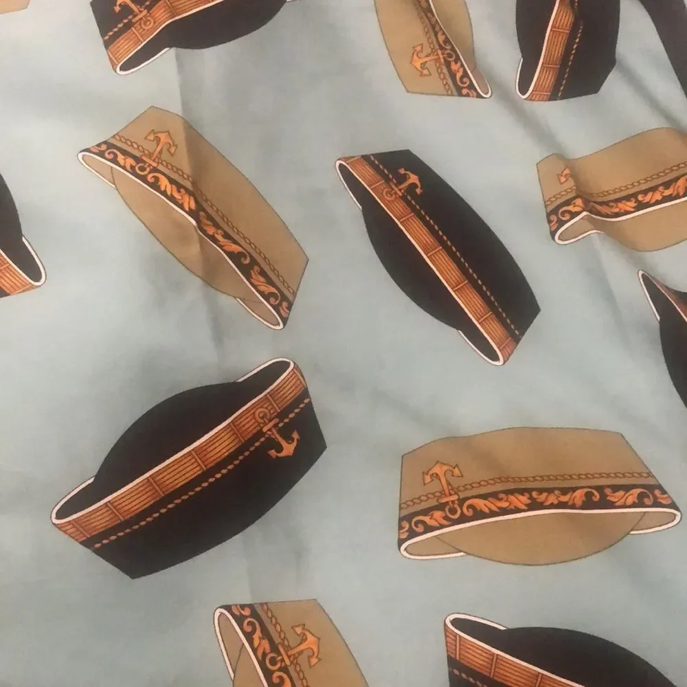 Silk scarf with hats on it